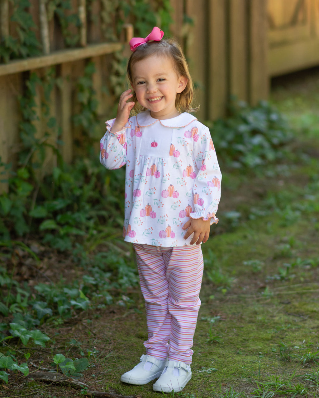 Girl's "Fall Pumpkin" Legging Set - Little Threads Inc. Children's Clothing