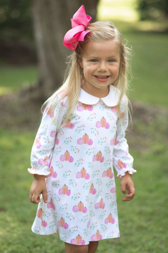 Pumpkin Girl's A line dress - Little Threads Inc. Children's Clothing