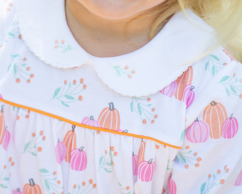 Girl's "Fall Pumpkin" Float  Dress - Little Threads Inc. Children's Clothing