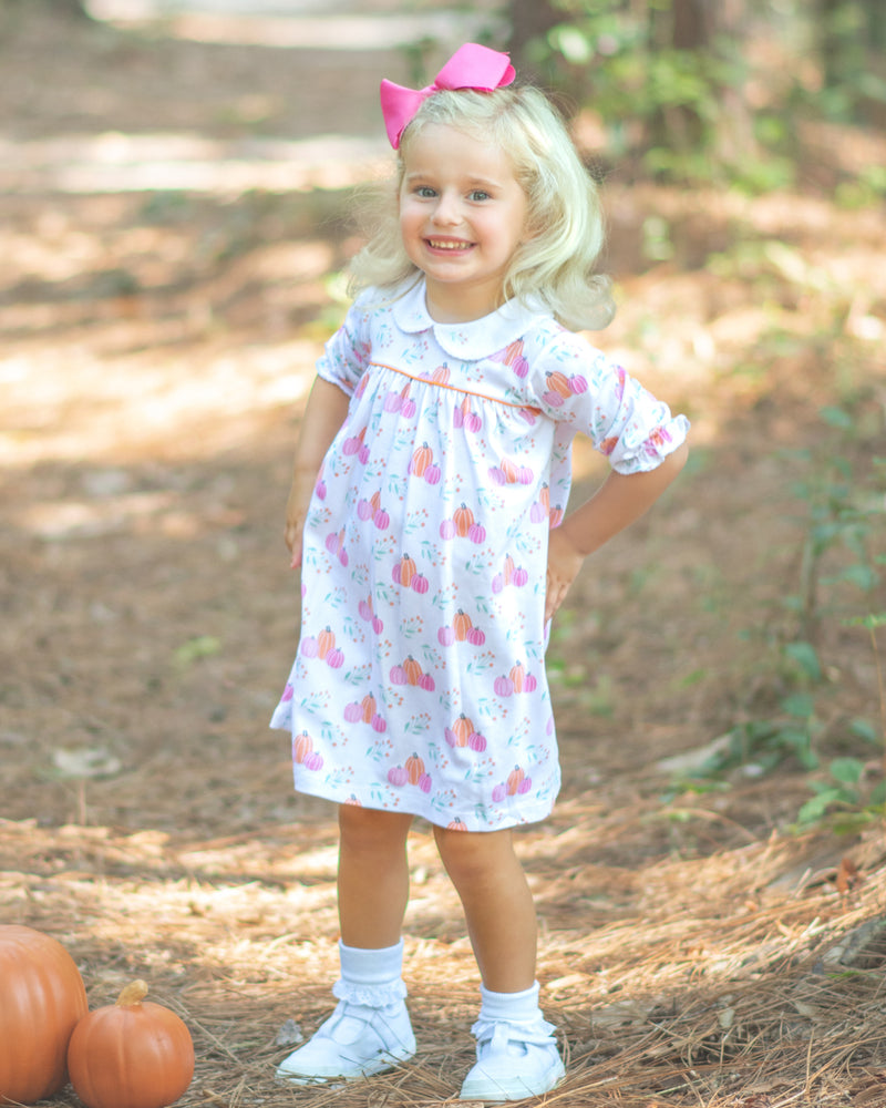 Girl's "Fall Pumpkin" Float  Dress - Little Threads Inc. Children's Clothing