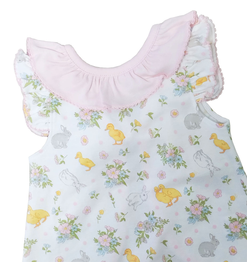 Baby Girl's "Easter Floral" Pima Cotton Popover Set - Little Threads Inc. Children's Clothing