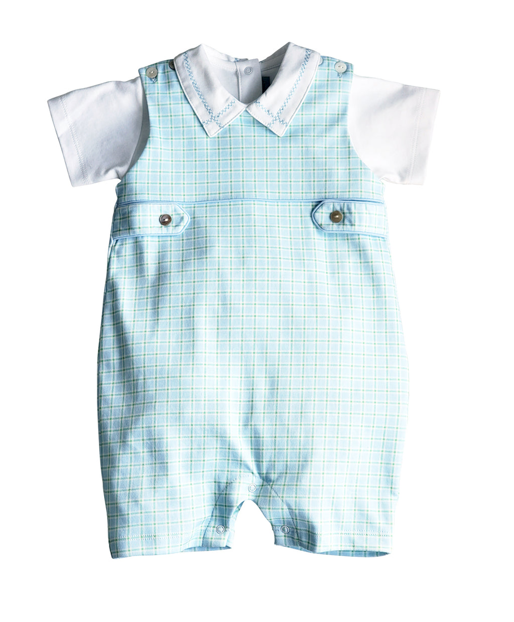 Bows and Flowers Boy's Overall Set Pima Cotton - Little Threads Inc. Children's Clothing