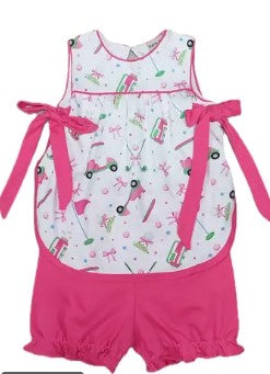 Preorder Golf Collection Girl's Bloomer Set - Little Threads Inc. Children's Clothing