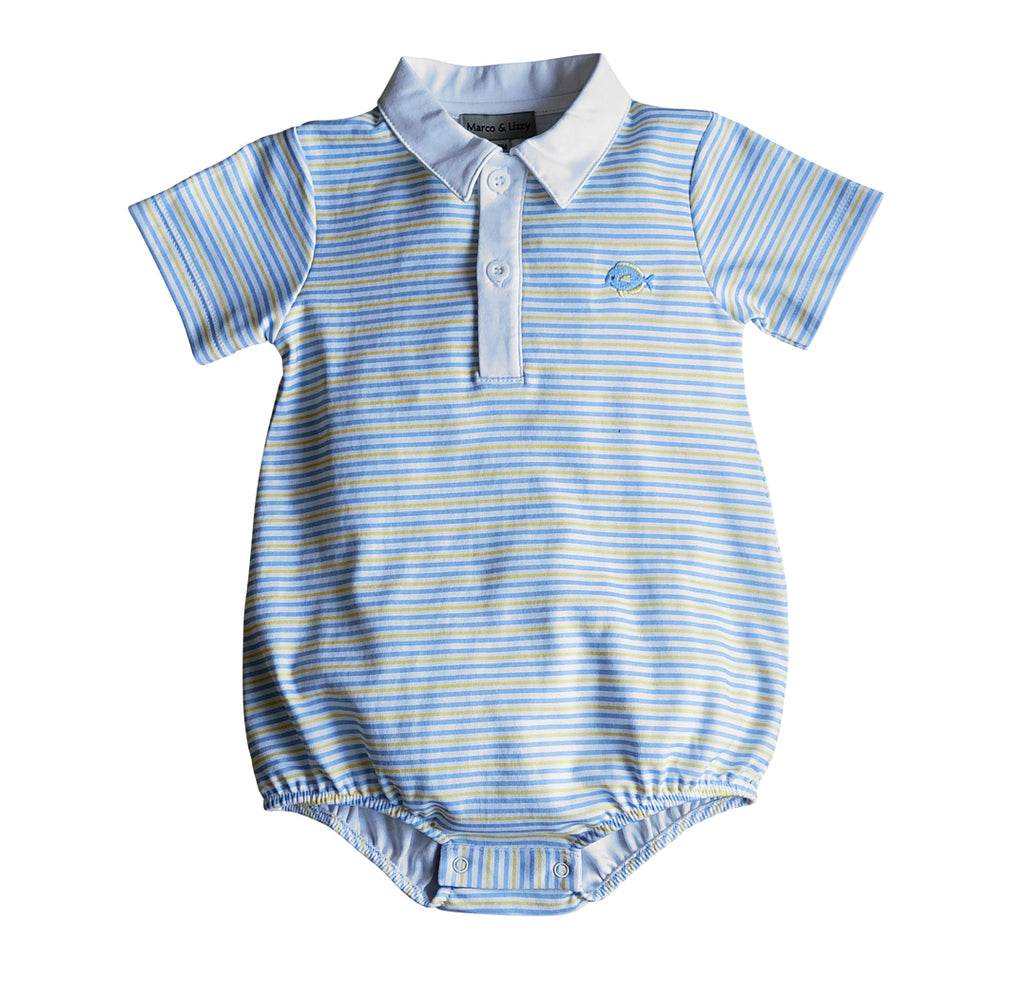 Fish Baby Boy's Romper Pima Cotton - Little Threads Inc. Children's Clothing