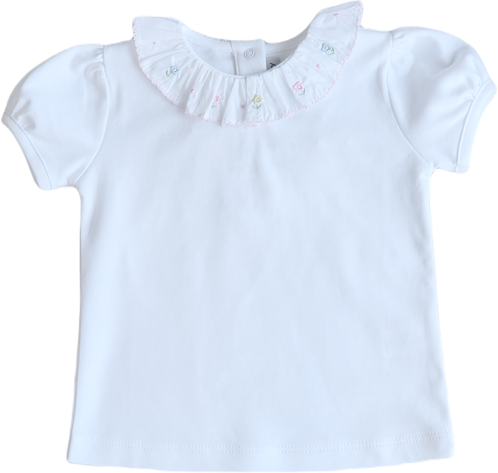 Classic Tops White Pima Cotton Girls Top-Spring Again - Little Threads Inc. Children's Clothing