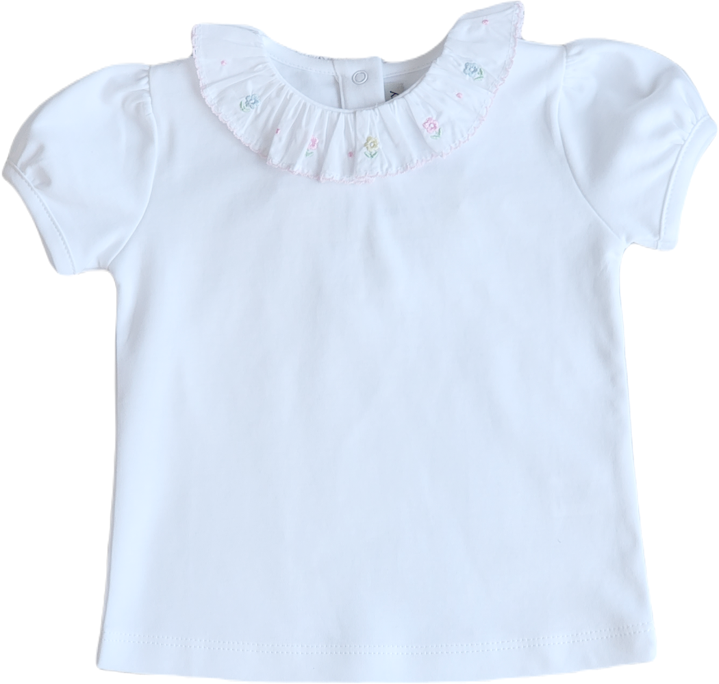 Classic tops White Pima Cotton  girl's top - Spring again - Little Threads Inc. Children's Clothing