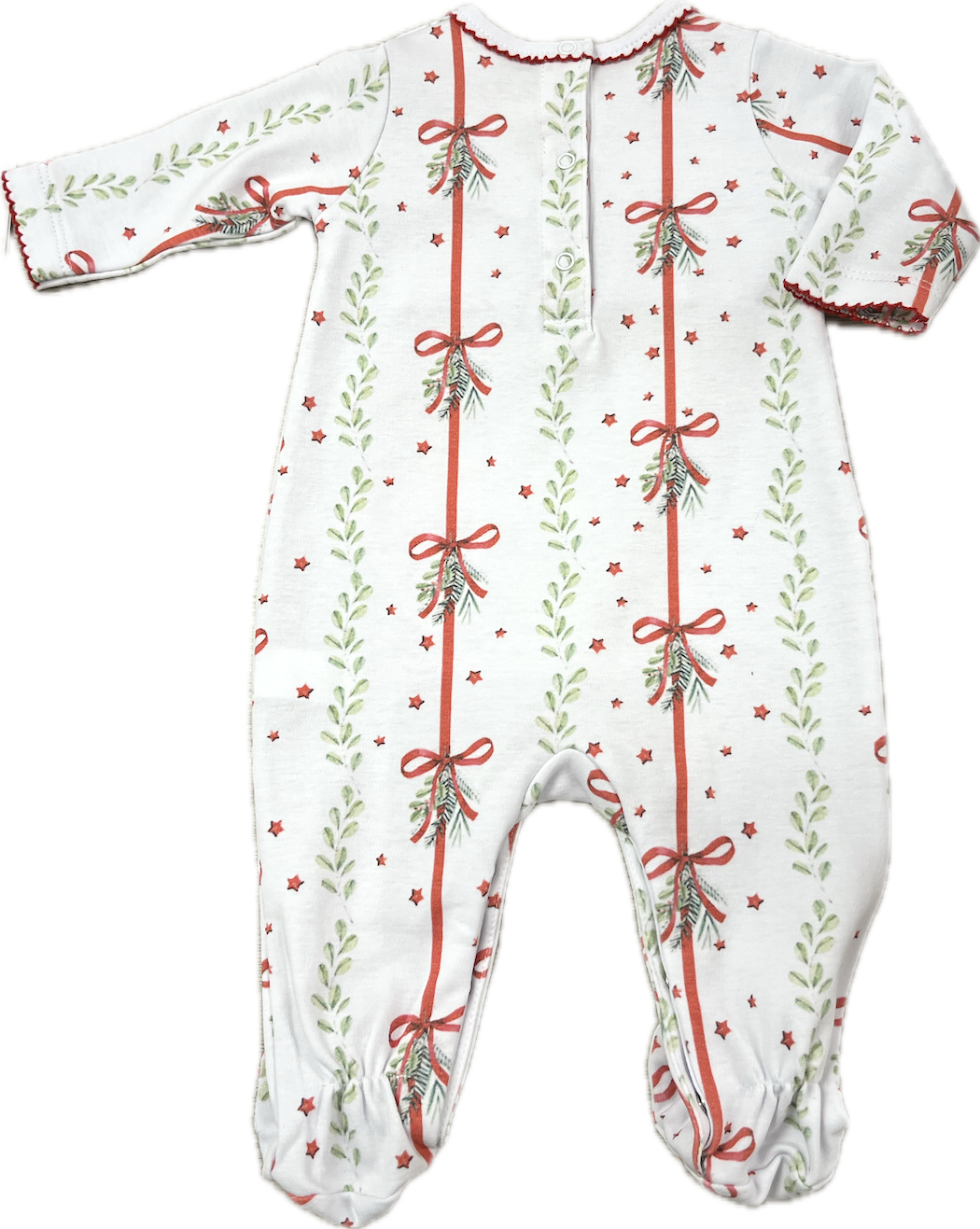 Baby Girl's Christmas Bows & Mistletoe Print Pima Cotton Footie - Little Threads Inc. Children's Clothing