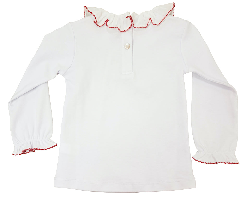 Christmas Bows and Mistletoe Girl's Pima Cotton Top - Little Threads Inc. Children's Clothing