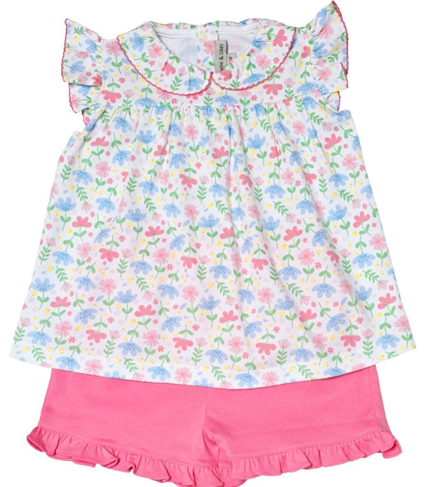 Girl's Short set - Palm Beach Collection Pima Cotton - Little Threads Inc. Children's Clothing
