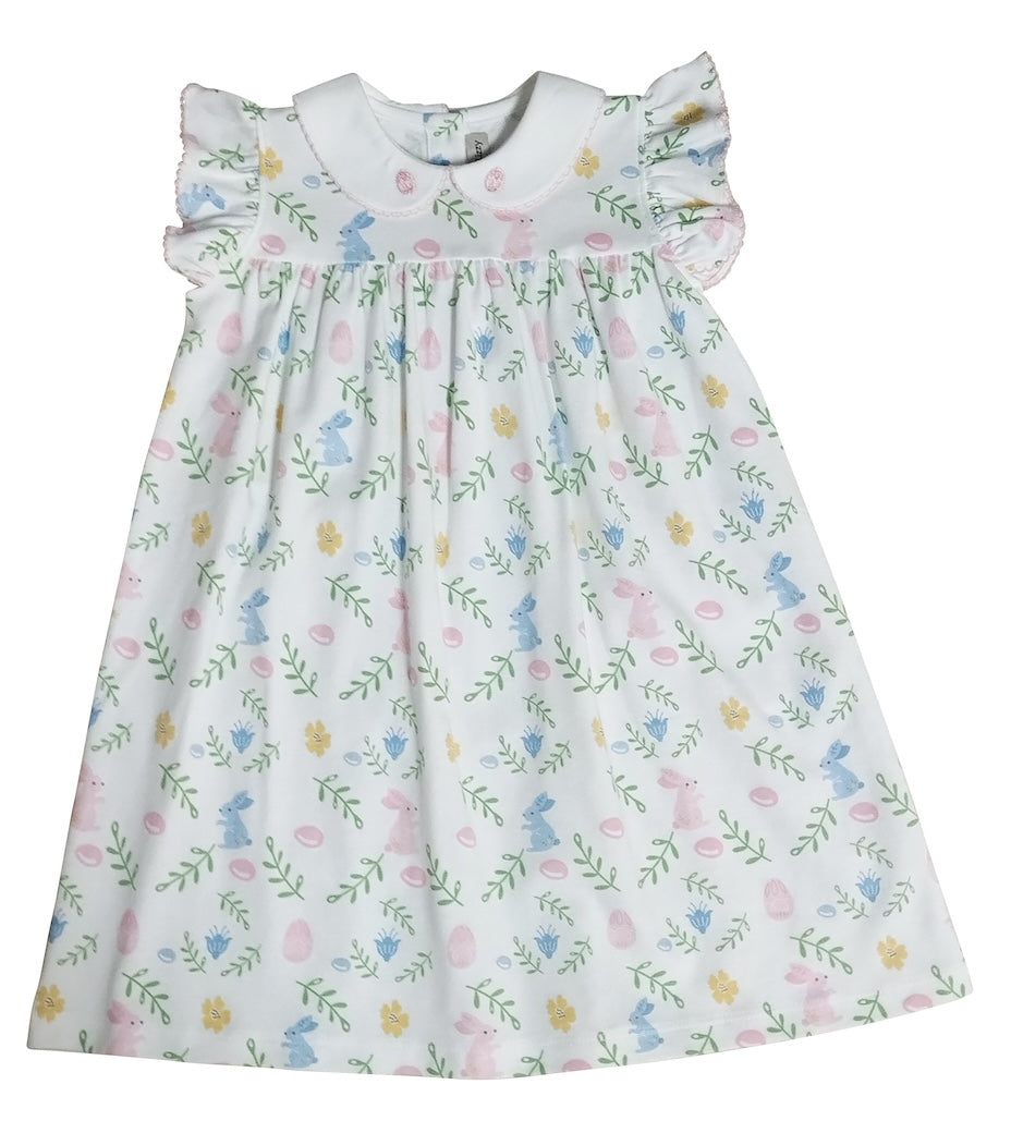 Girl's Float Dress Easter floral with Bunnies - Little Threads Inc. Children's Clothing