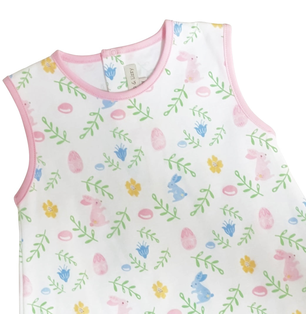 Girl's A line Dress Easter Floral With Bunnies
