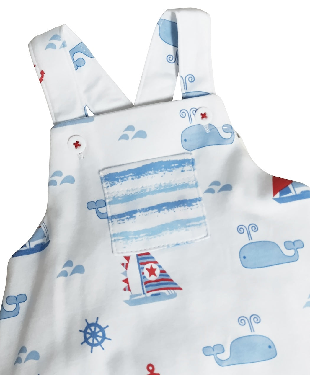 Nantucket Whales and sailboats Print Baby boy sun bubble - Little Threads Inc. Children's Clothing