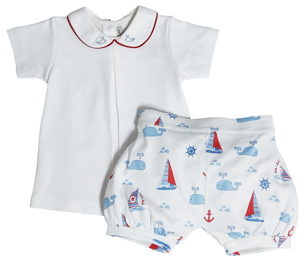 Nautical baby boy's diaper cover set - Little Threads Inc. Children's Clothing