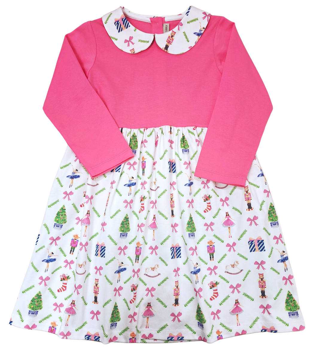 Christmas Nutcracker hot pink top Girl's dress