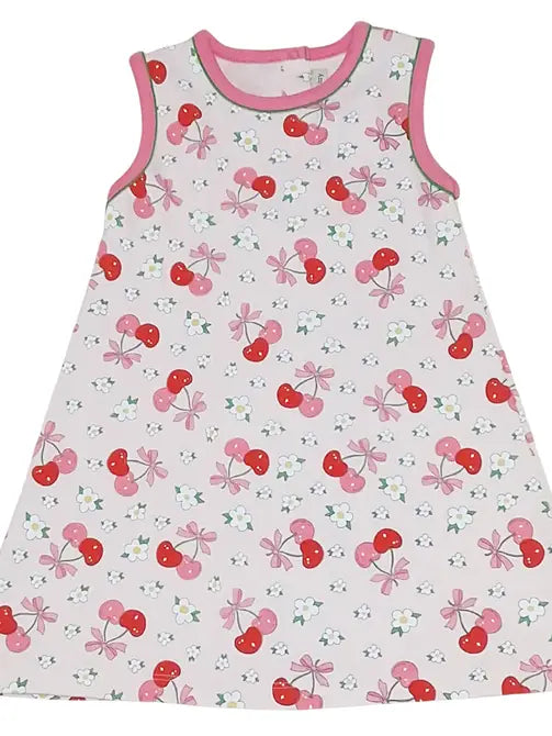 Cherries A-Line Girl's Dress - Little Threads Inc. Children's Clothing