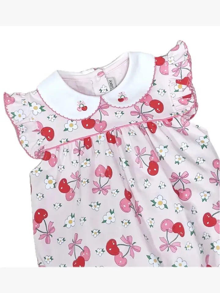 Cherries Baby Girl Bubble - Little Threads Inc. Children's Clothing