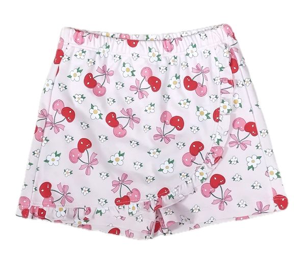 Cherries Print Girl's Skort - Little Threads Inc. Children's Clothing