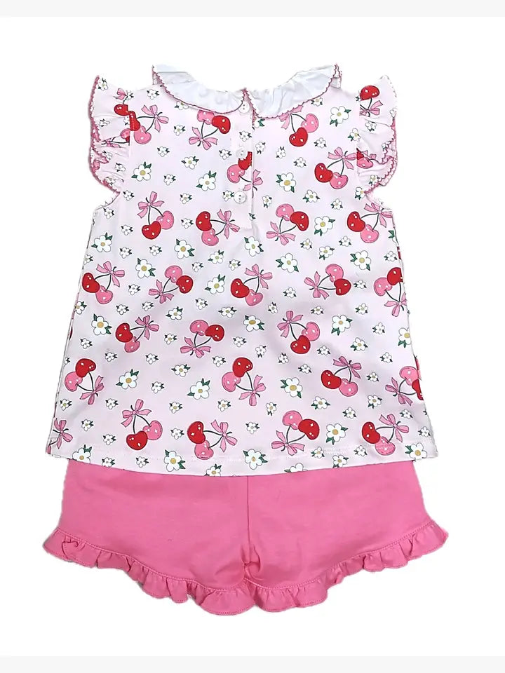Cherries Girl's Short Set - Little Threads Inc. Children's Clothing