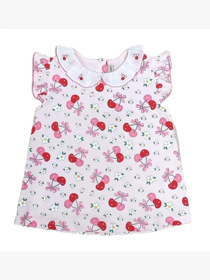 Cherries Girl's Short Set - Little Threads Inc. Children's Clothing