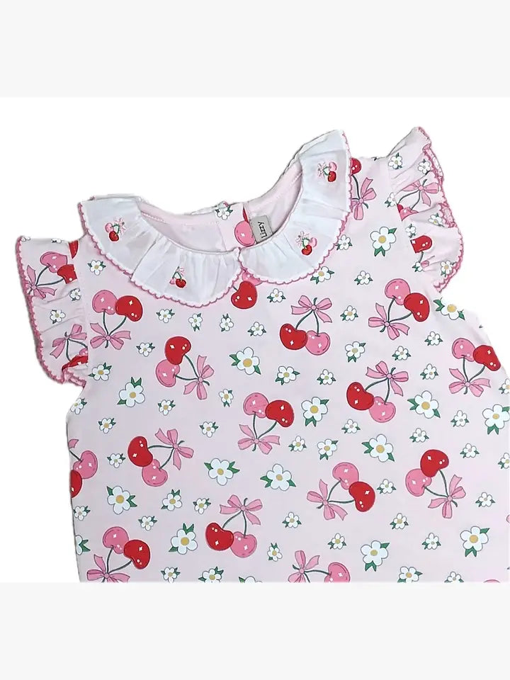 Cherries Girl's Short Set - Little Threads Inc. Children's Clothing