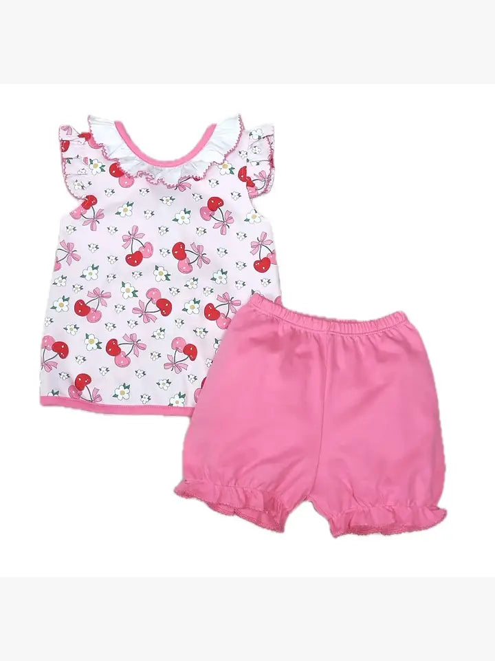 Cherries Baby Girl's Bloomer Set - Little Threads Inc. Children's Clothing