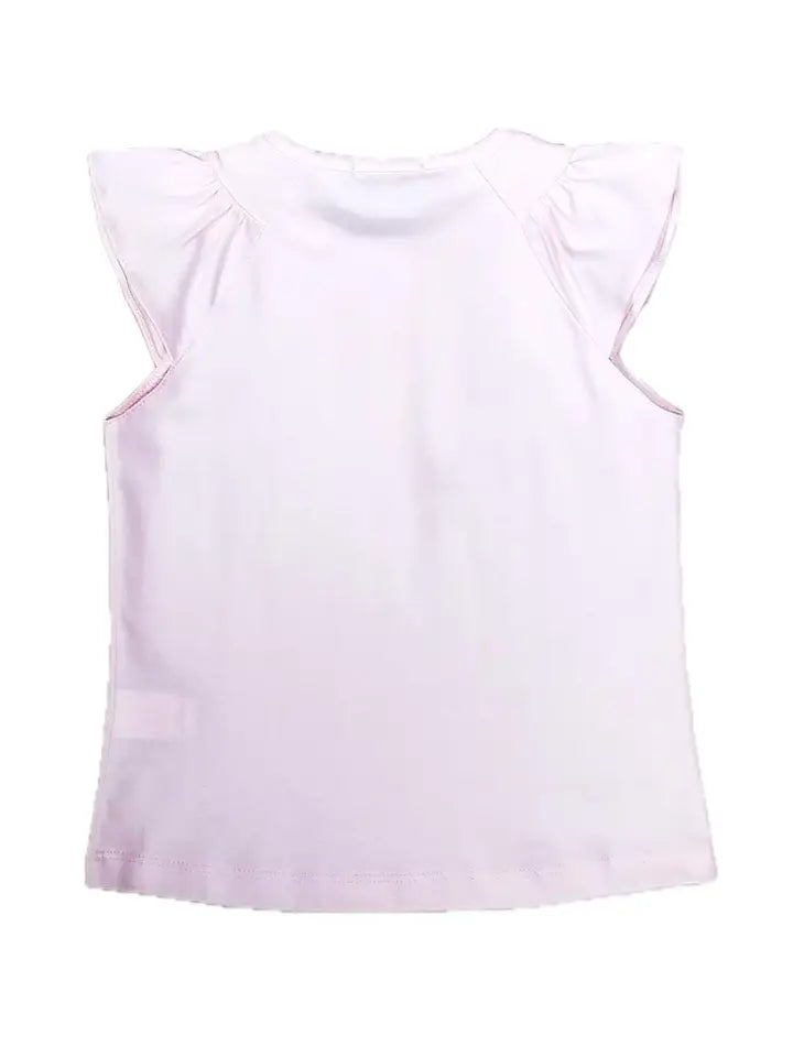 Cherries Pink Girls Pima Top - Little Threads Inc. Children's Clothing