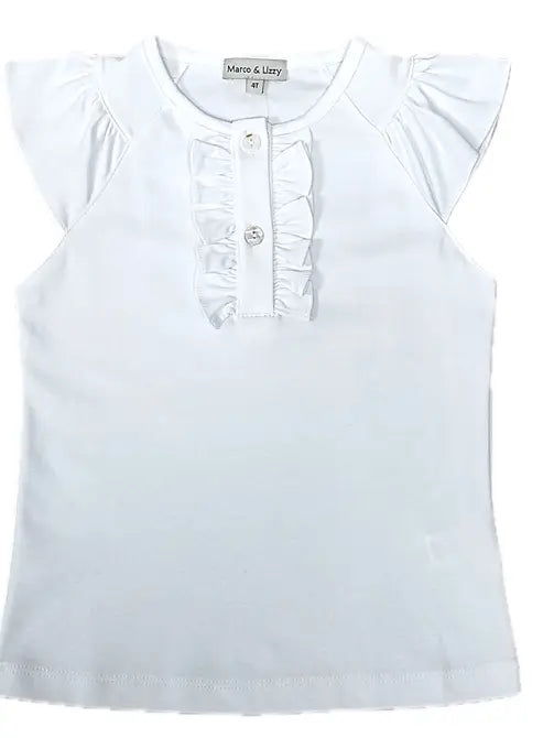 Cherries White Girl's Pima top - Little Threads Inc. Children's Clothing