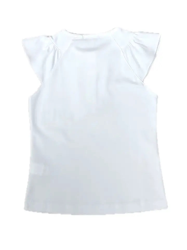 Cherries White Girl's Pima top - Little Threads Inc. Children's Clothing