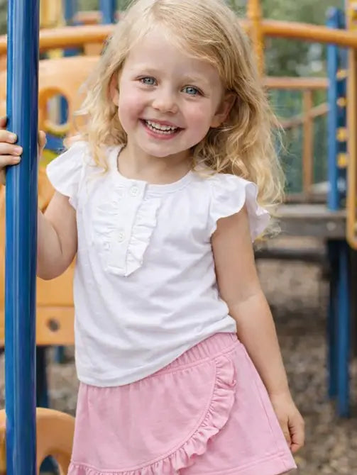 Cherries White Girl's Pima top - Little Threads Inc. Children's Clothing