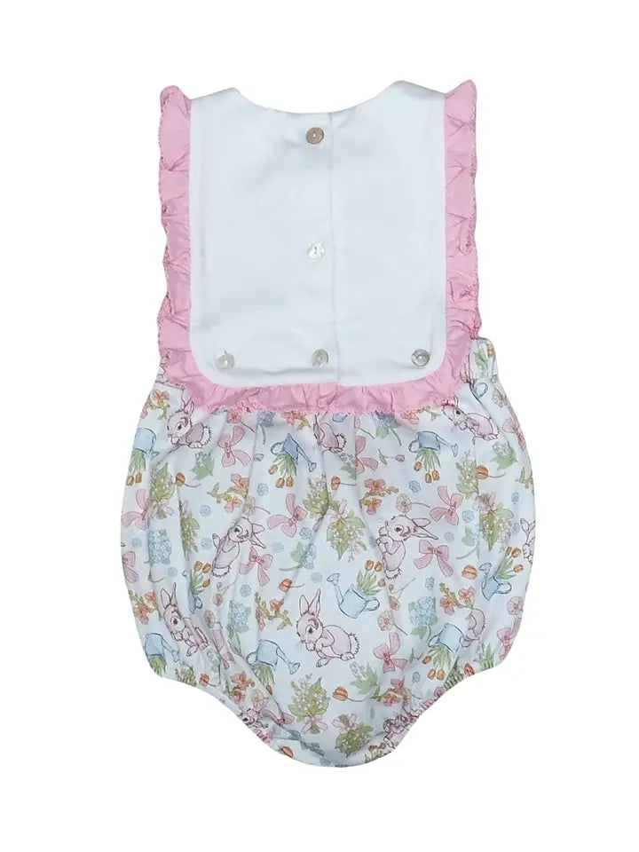 Easter Bunnies Floral Baby Girls Sun Bubble - Little Threads Inc. Children's Clothing