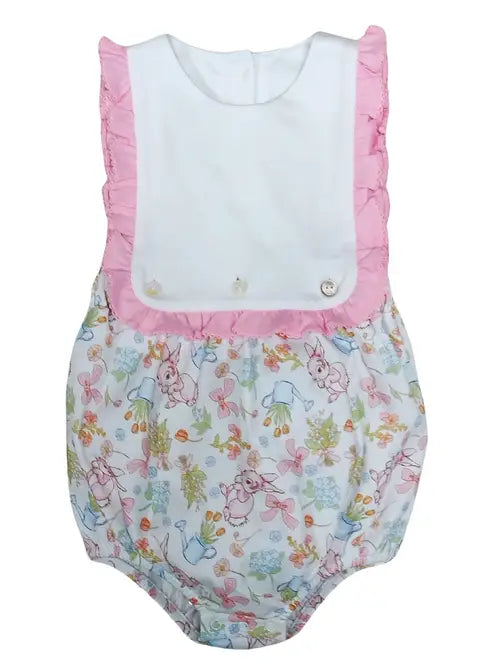 Easter Bunnies Floral Baby Girls Sun Bubble - Little Threads Inc. Children's Clothing
