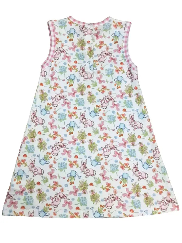 Easter Bunnies Girl's A Line Dress - Little Threads Inc. Children's Clothing