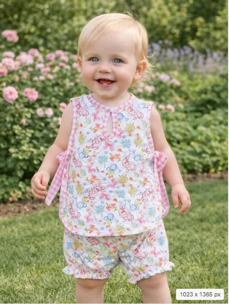 Easter Bunnies Collection Girl's Bloomer Set - Little Threads Inc. Children's Clothing