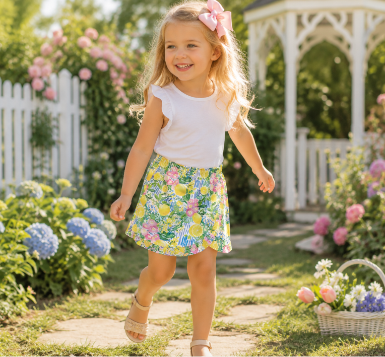 POSITANO COLLECTION Floral print skort