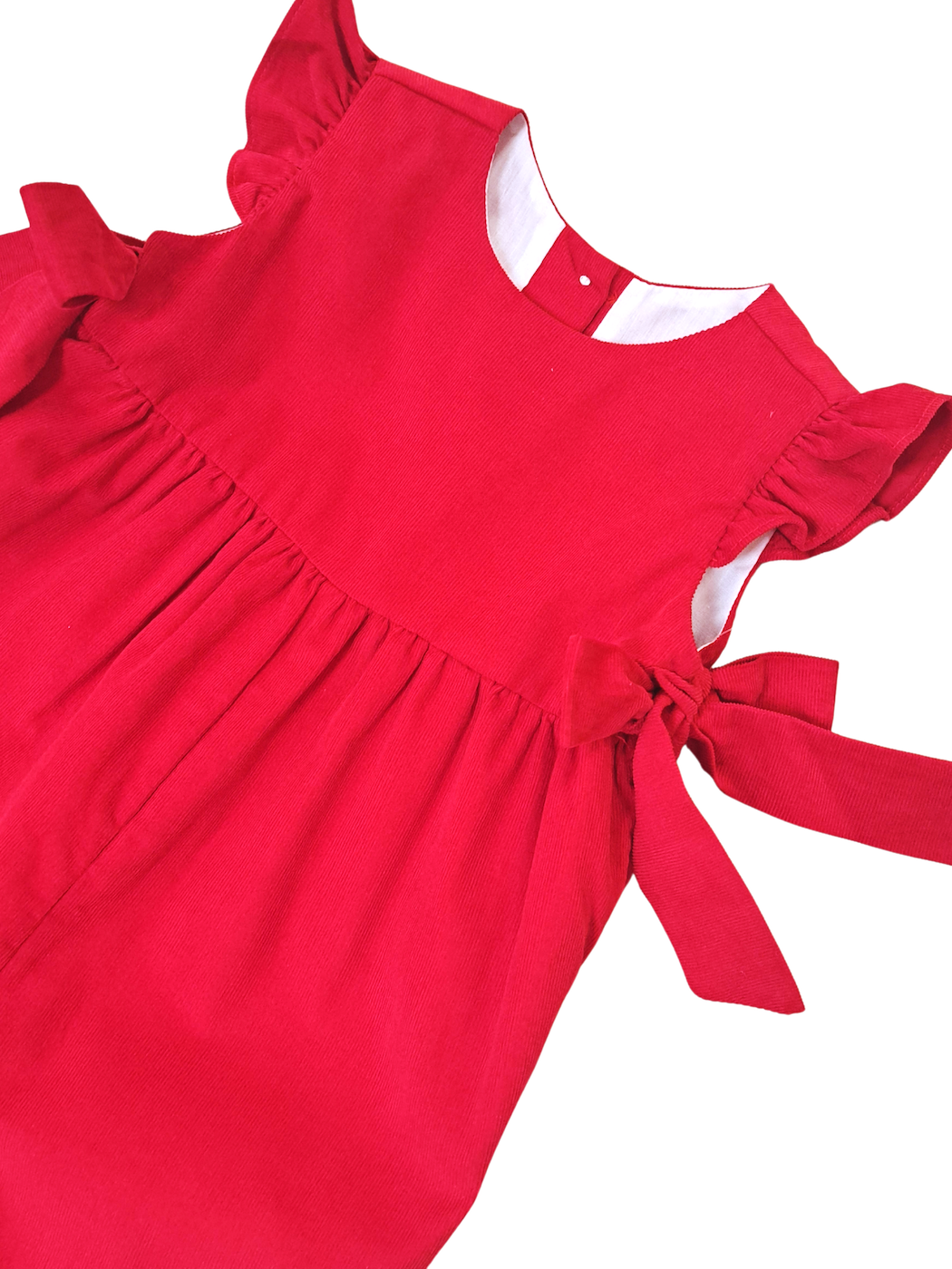 Girl's red Corduroy Romper Basics Collection - Little Threads Inc. Children's Clothing