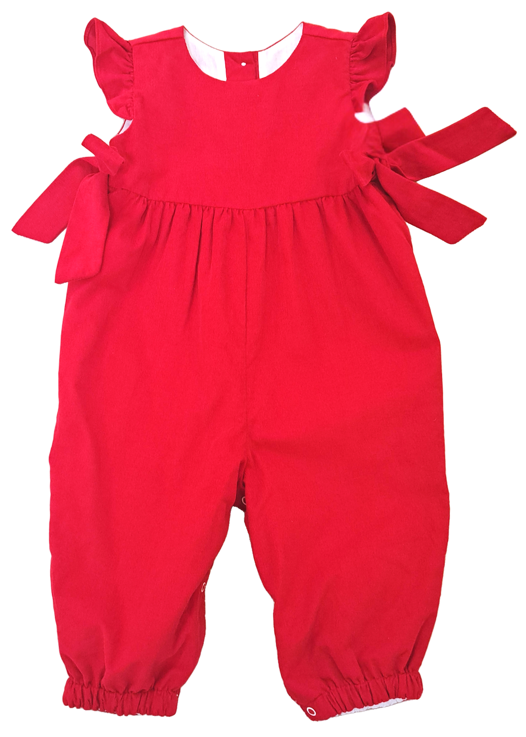 Girl's red Corduroy Romper Basics Collection