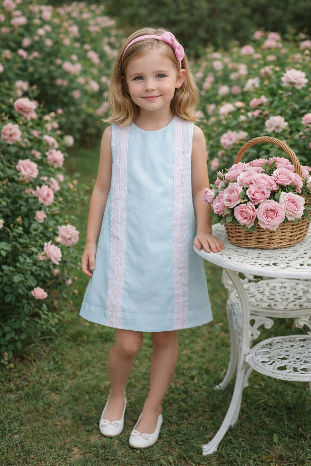 Mint Swiss Lace A line Girl's Dress - Little Threads Inc. Children's Clothing