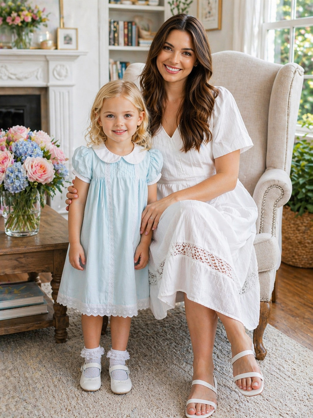 Classic Mint Embroidered Fabric Float Dress - Little Threads Inc. Children's Clothing