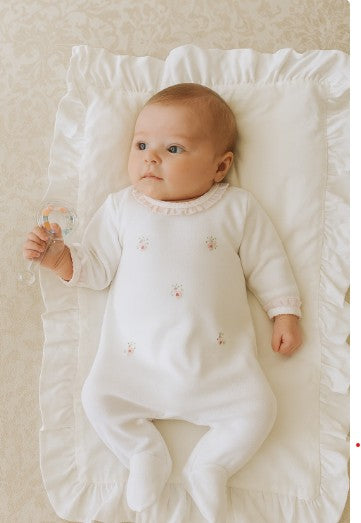Flower bouquet pima cotton baby girl's footie - Little Threads Inc. Children's Clothing