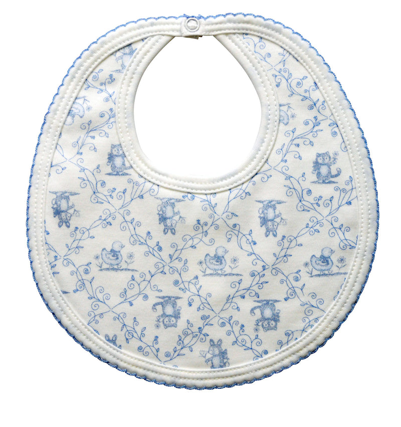 Toile Print Pima Cotton Baby Bib - Little Threads Inc. Children's Clothing