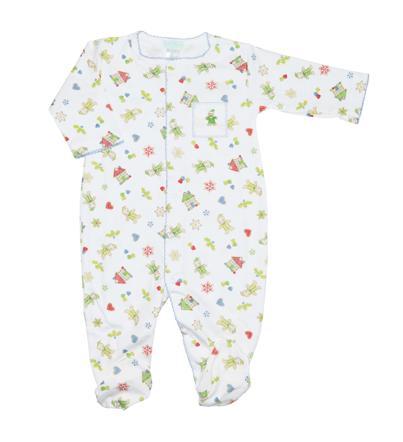 Gingerbread Pima Cotton Boy Footie - Little Threads Inc. Children's Clothing