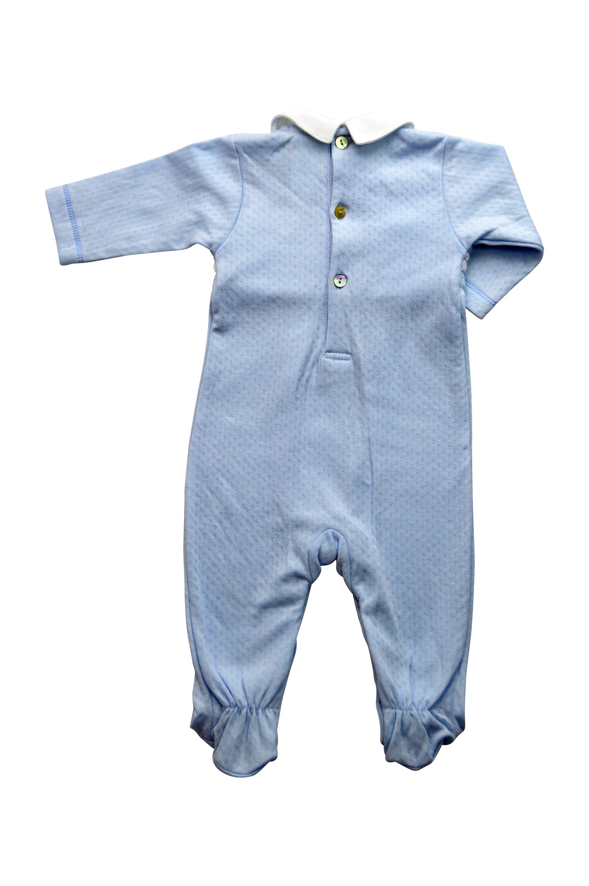 Baby Boys Blue Jacquard Footie