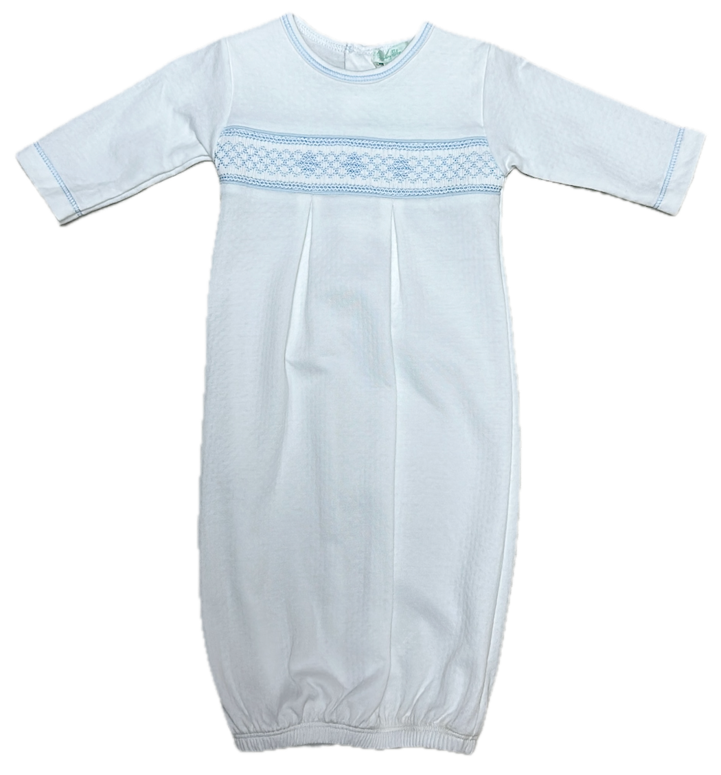 Baby Boys White Jacquard Gown