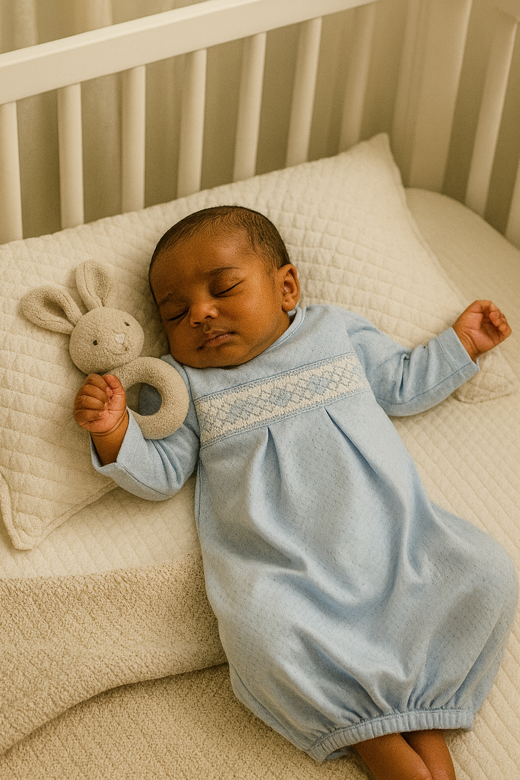 Baby Boy's "Blue Jacquard" Smocked Daygown