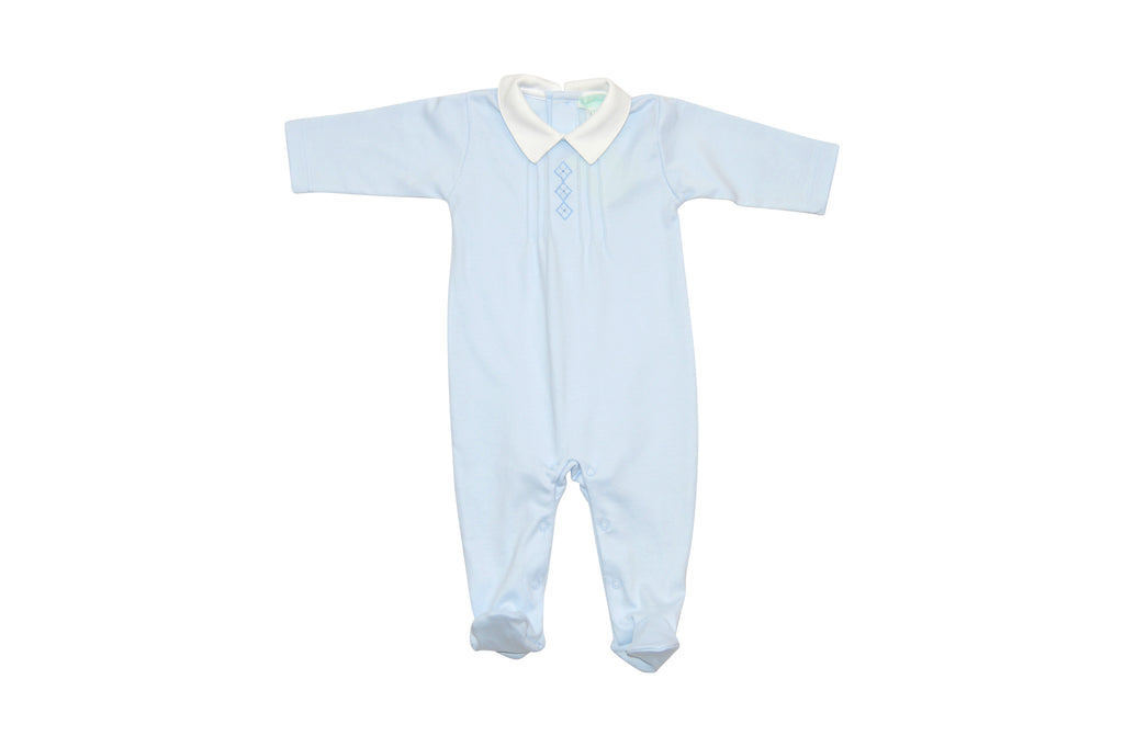 Baby Boy Blue Diamond Footie - Little Threads Inc. Children's Clothing