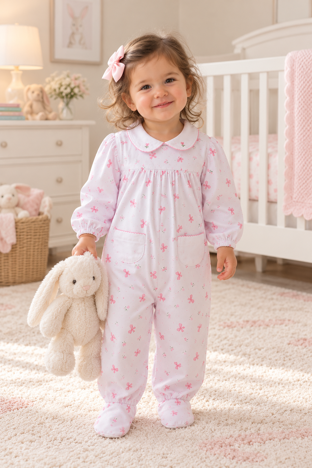 Bows Print Collared romper - Little Threads Inc. Children's Clothing