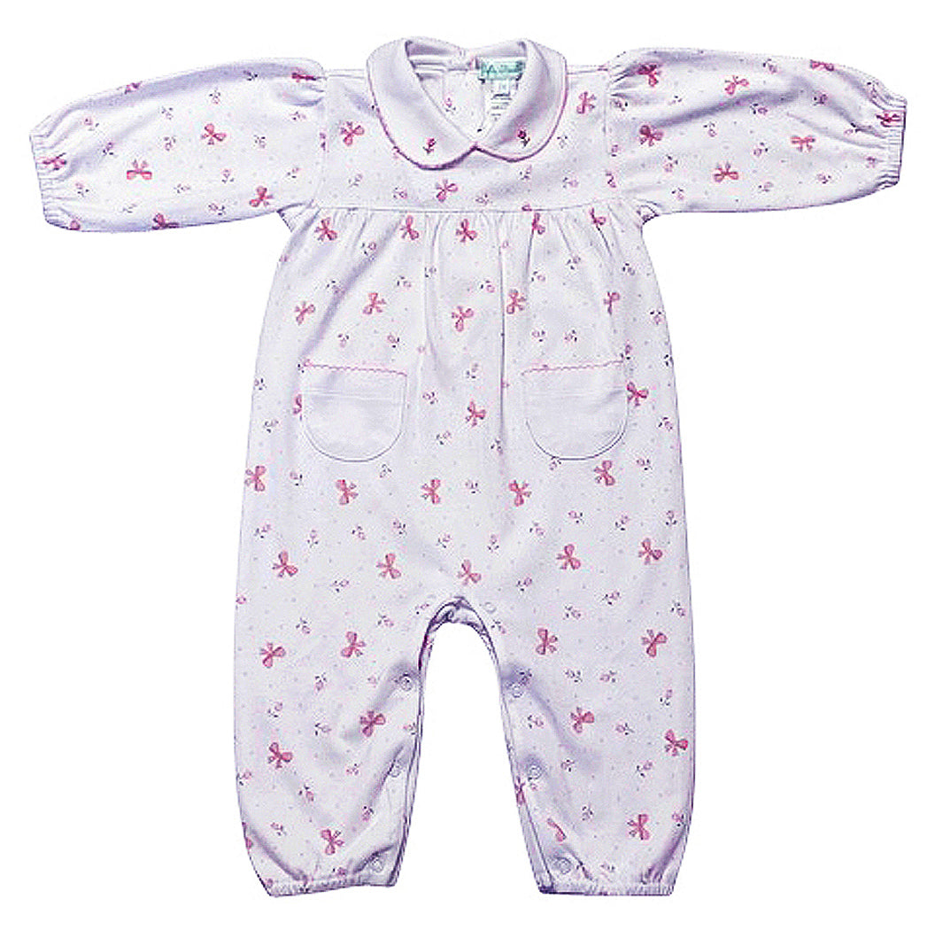 Bows Print Collared romper - Little Threads Inc. Children's Clothing