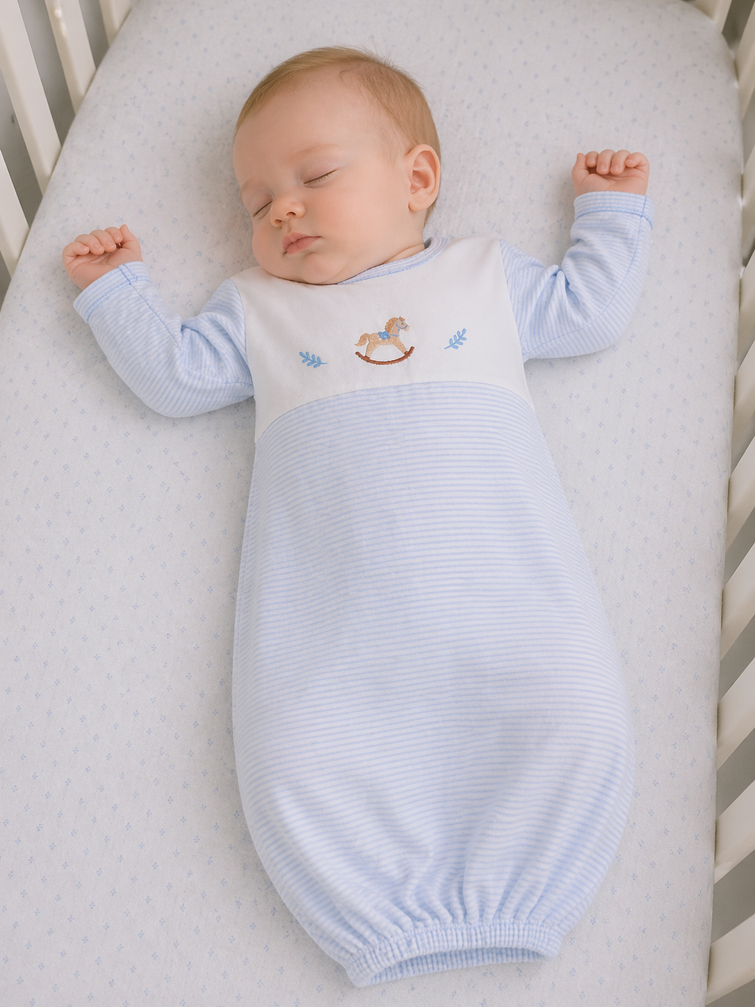 Rocking Horse Pima Cotton Baby Daygown - Little Threads Inc. Children's Clothing
