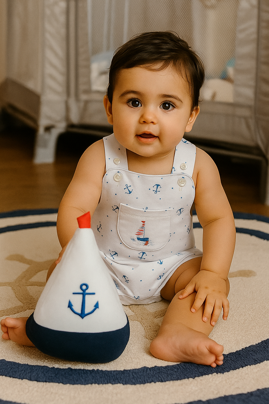 Baby Boys "Anchors and Whales" Onesie - Little Threads Inc. Children's Clothing