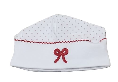 Unisex Red Embroidered Box Hat